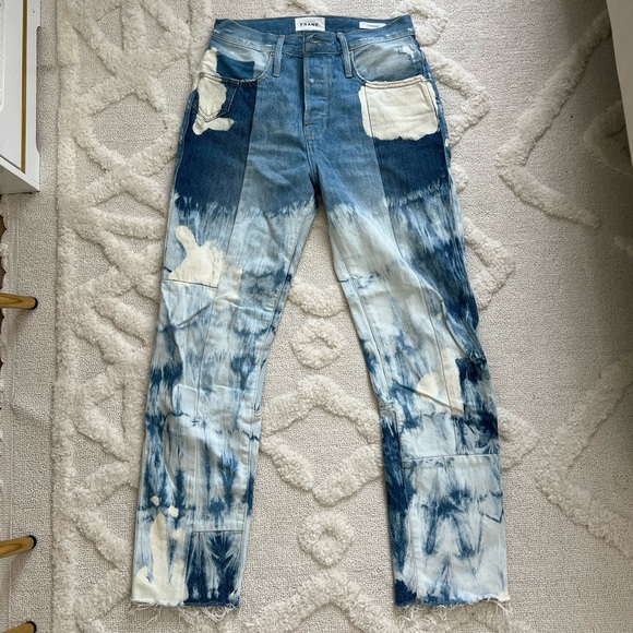 Frame Patterned Mid Rise Jeans - Picture 3 of 7